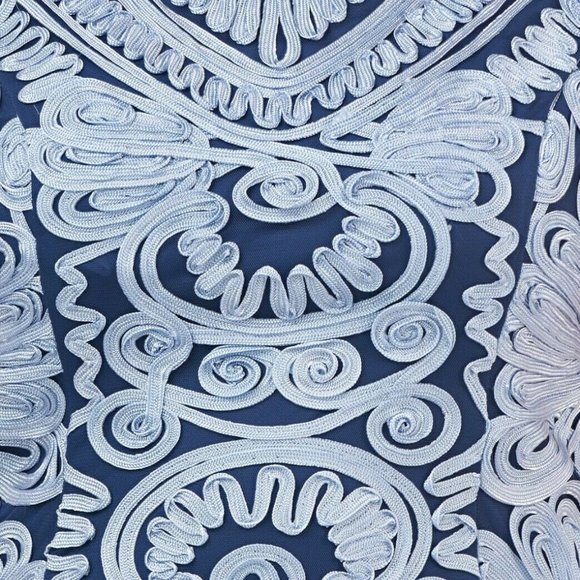 JS COLLECTIONS Soutache Mesh Trumpet Evening Dress - Picture 2 of 8